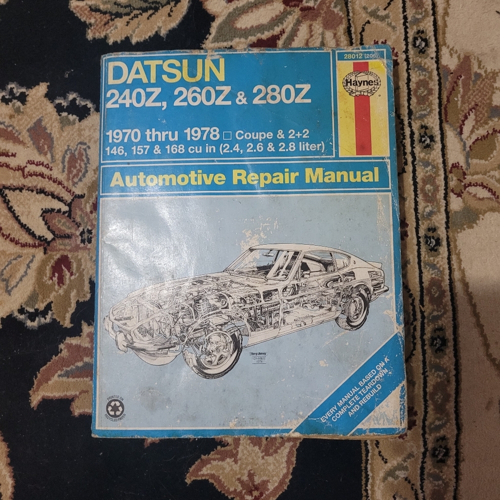 Haynes Datsun 240z 260 & 280z 1970 Thru 1978 Automotive Repair Manual!! Check